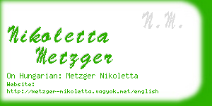 nikoletta metzger business card